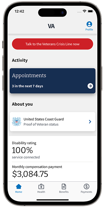 VA's Health and Benefits mobile app