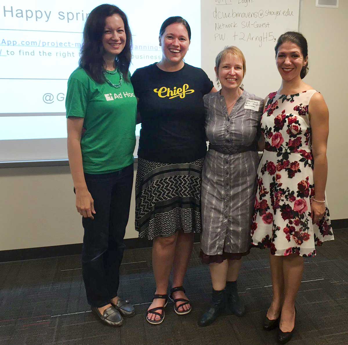 Photo of Laura Ellena and colleagues at the meetup