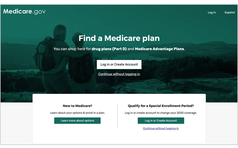 Screenshot of the redesigned Medicare Plan Finder homepage.