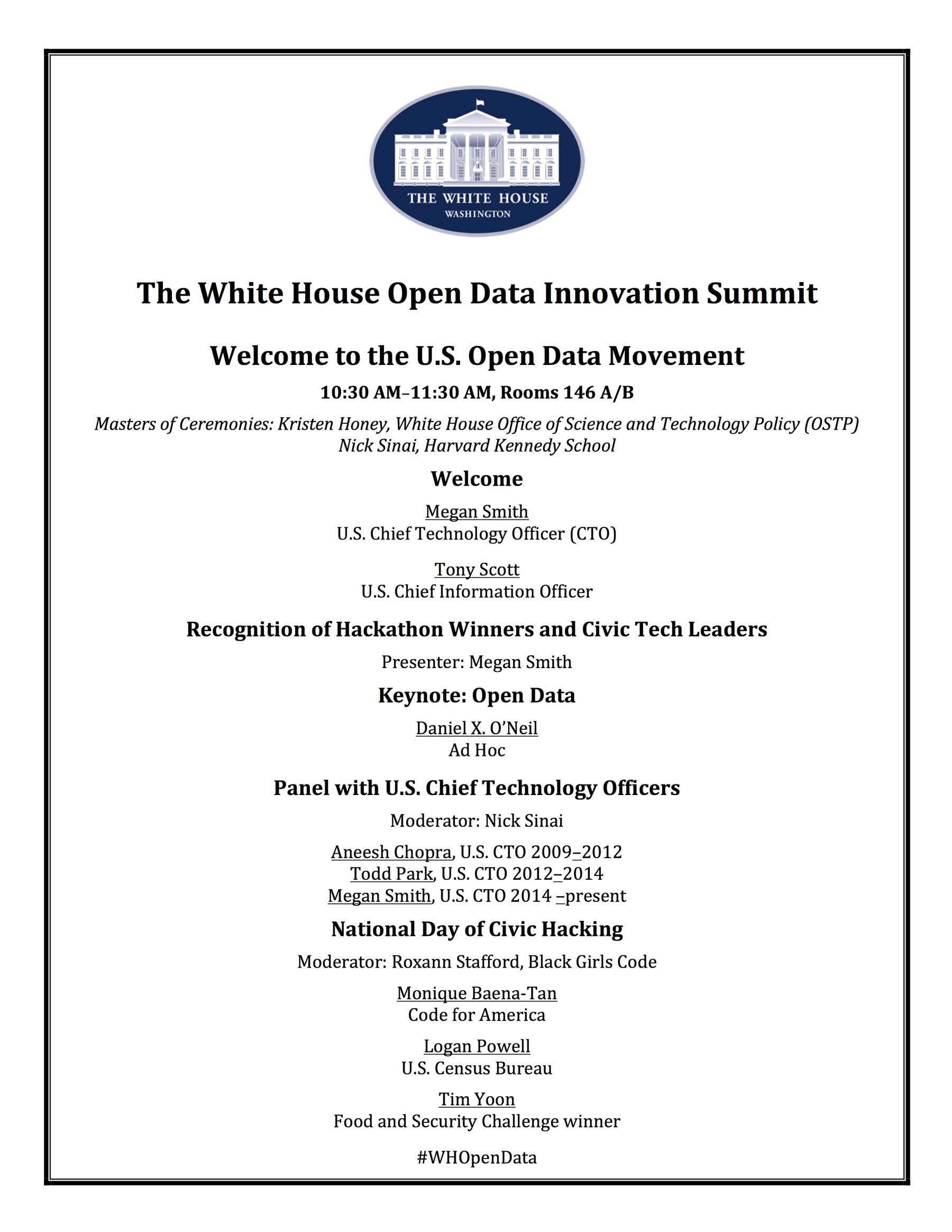 Open Data summit program