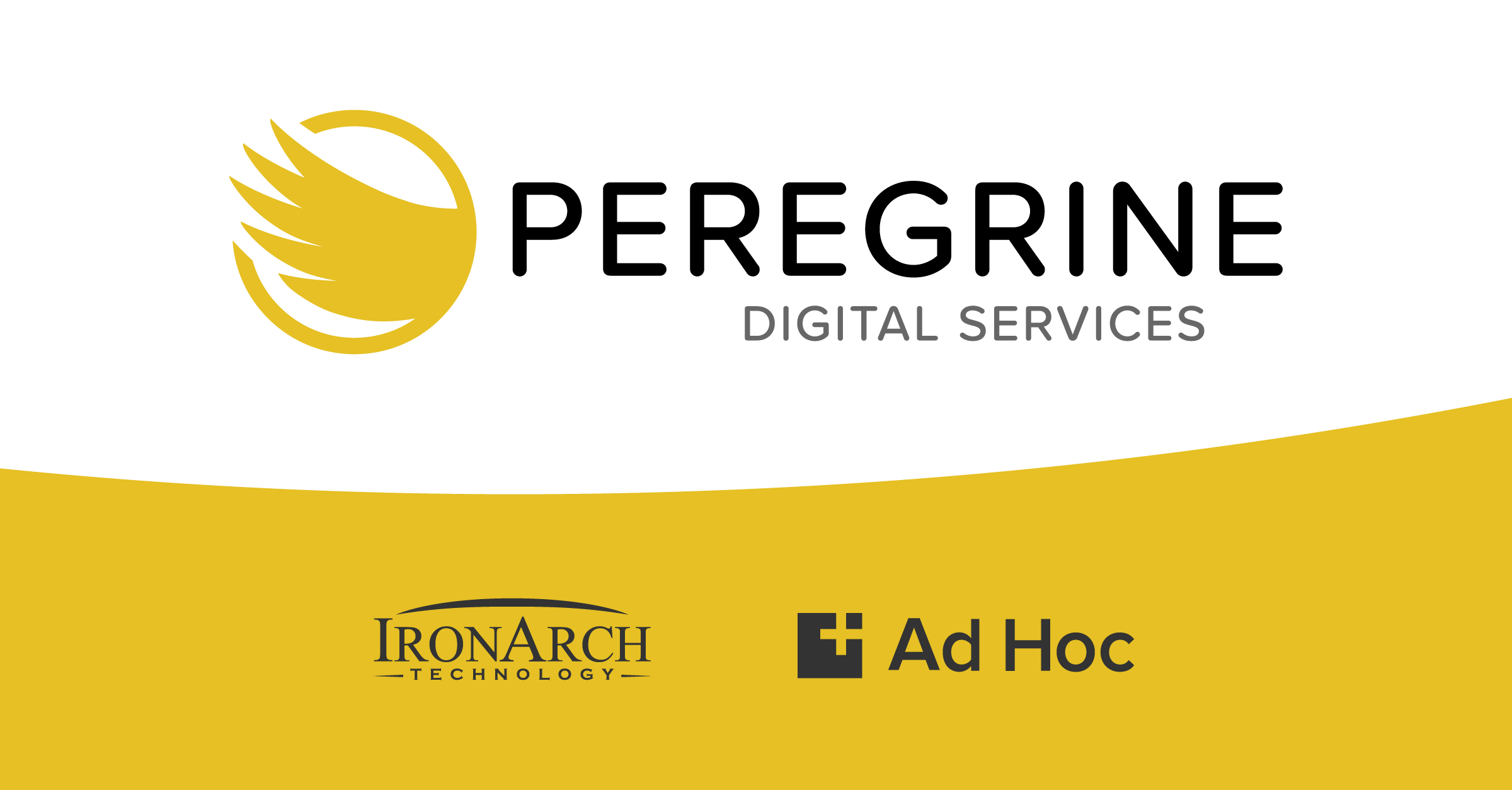 Logos for Peregrine, Iron Arch, and Ad Hoc LLC.